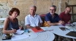 Pascale Ponsard, Gérard Neury, Alain Neury et Gérald Perrin des Dés en Bulles lors de l'Assemblée Générale Extraordinaire
